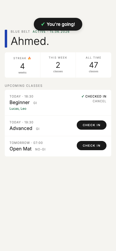Student check-in on phone